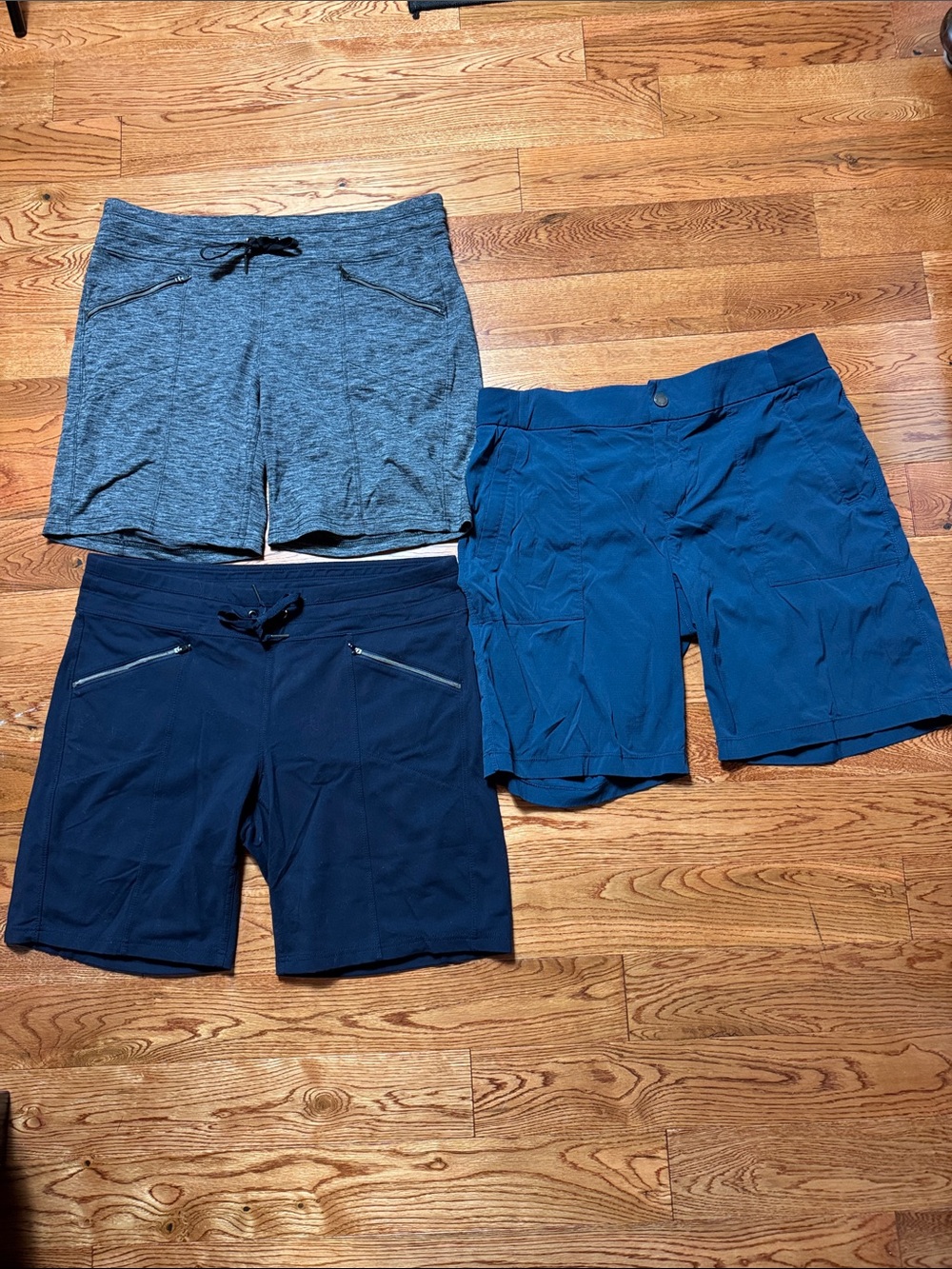 Athleta Women's Athletic Shorts Trio - Gray, Navy & Blue